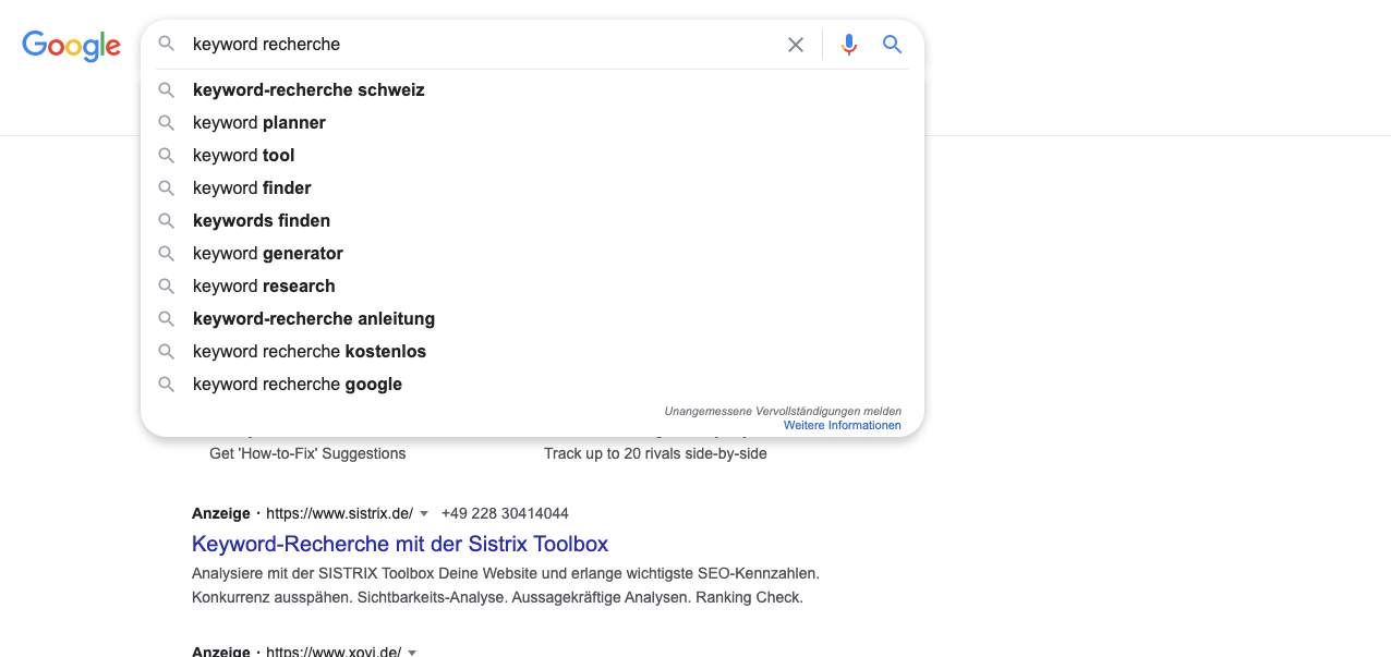 Google Google Suche