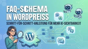 Schritt-für-Schritt-Anleitung zur Einbindung von FAQ-Schema in WordPress für höhere KI-Sichtbarkeit.